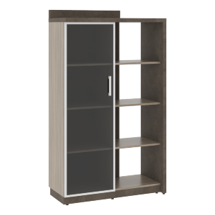 Шкаф СФ-534181 Бетон чикаго тем F187 ST9/Дрифтвуд H3090/Графит\Черный 1037х454,5х1770 WOOD&STONE