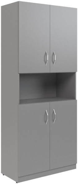 Шкаф с 2-мя комплектами глухих малых дверей SR-5W.4 Серый 770х375х1815