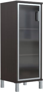 Шкаф-колонка средняя со стеклянной дверью в AL-рамке B 421.7(L) Венге Магия 475х450х1286